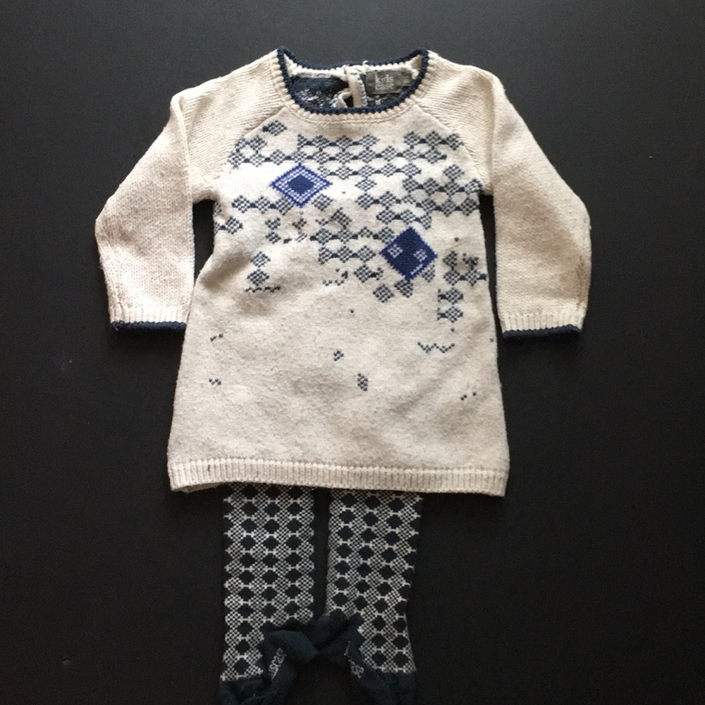 KIDSCASE knit dress with matching tights 9 months